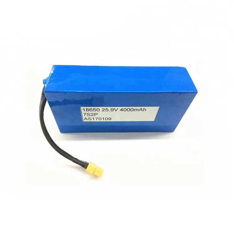 7S2P 24V 4ah 18650 4000mAh rechargeable lithium ion battery