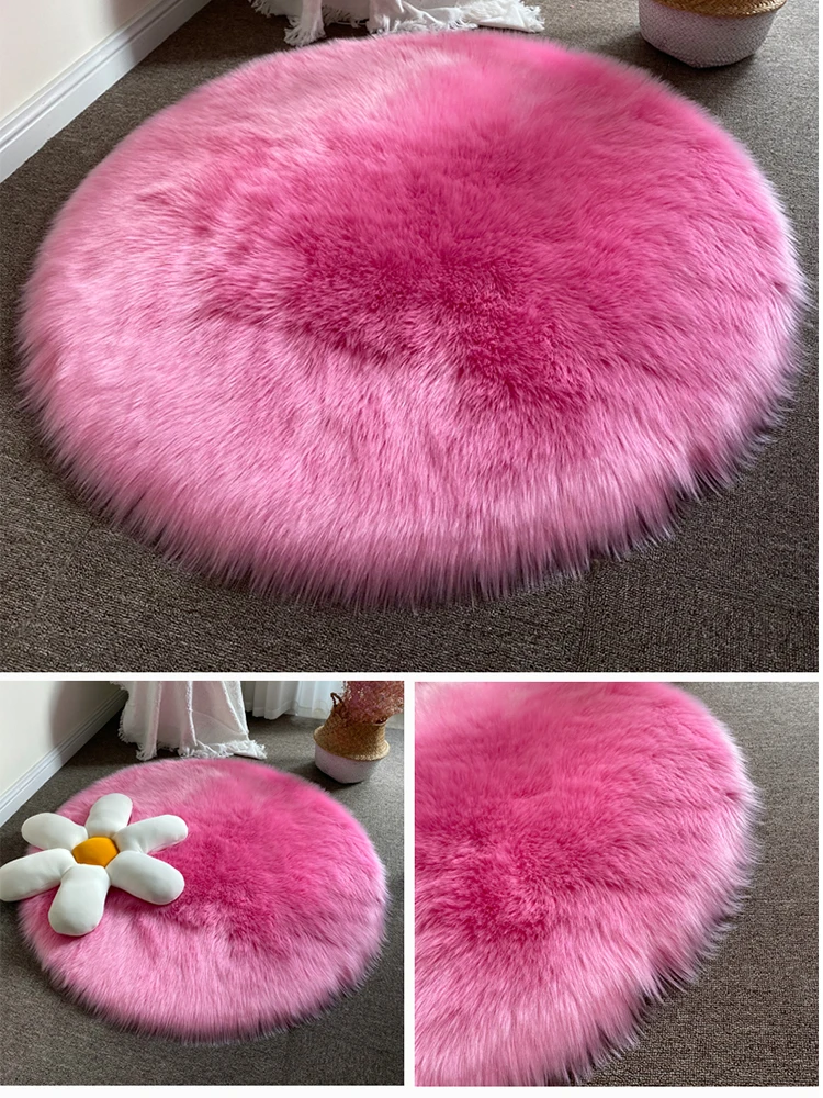 Smooth Rabbit Fur Door Mat Luxury Rugs For Living Room Shaggy Carpets