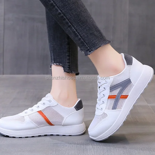 Hot Sale Korean Style Woman Casual Shoes Red and Black High Sneaker Tennis Halka Hils Women's Sports Shoes
