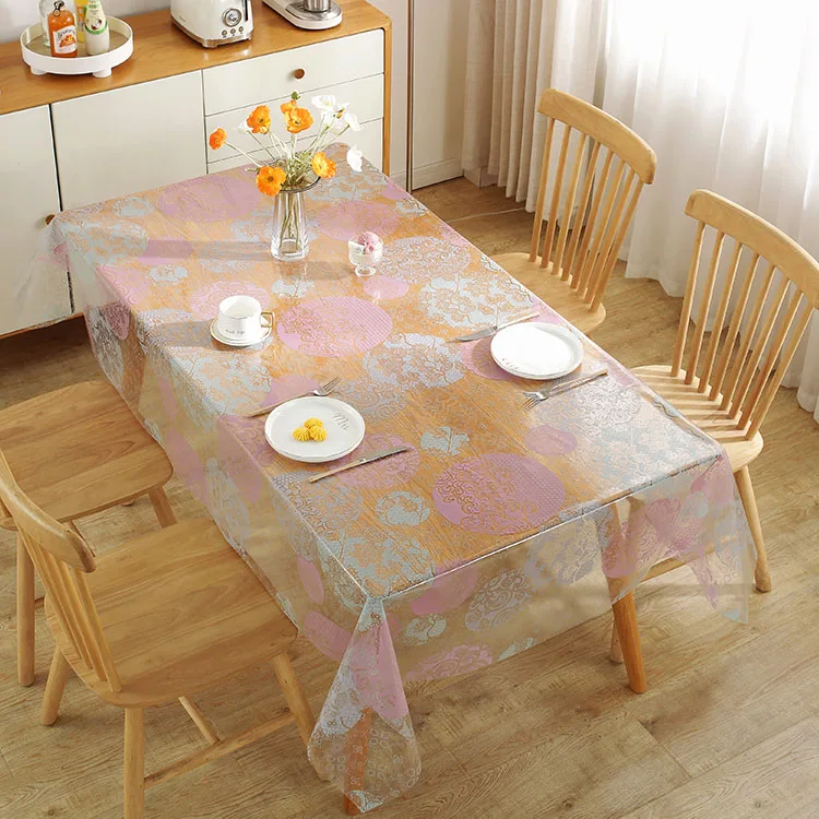 High Quality Clear Pvc Tablecloth Table Protector Clear Plastic