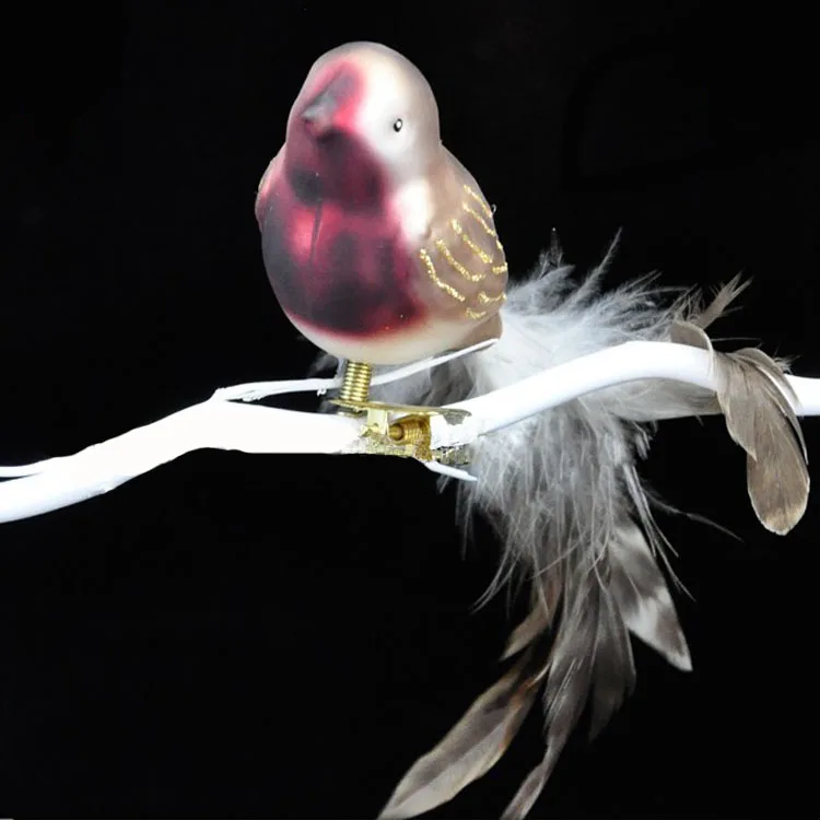 Wholesale small antique decorative handmade blown glass bird figurines animals manufacture