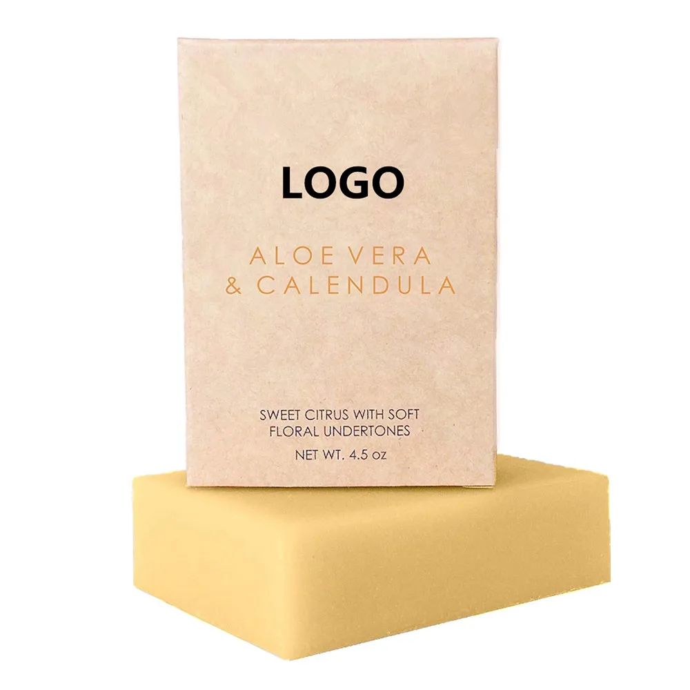 private label 100% organic aloe vera calendula face body soap