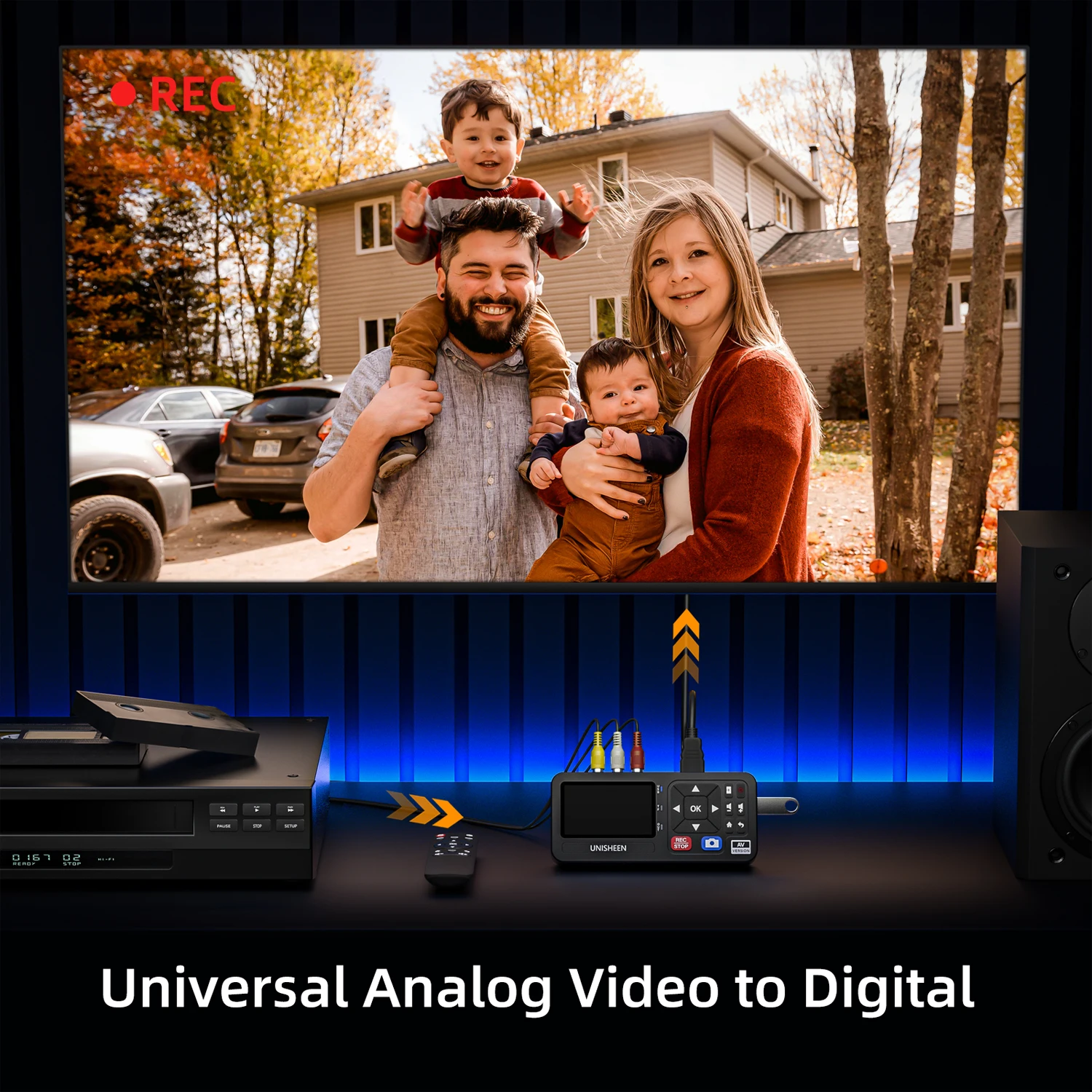 CVBS S-Video 720P Analog to MP4 1080P Digital Video Converter AV Video Recorder Box Capture Card for VHS DVD Cassette Tapes