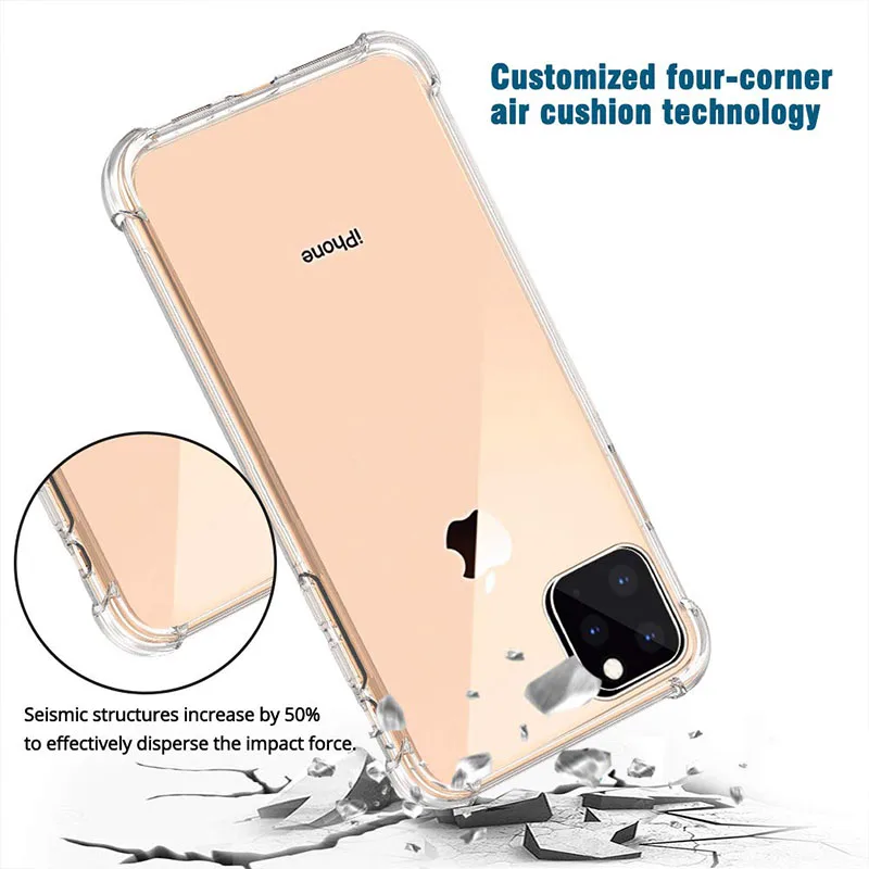 Противоударный Прозрачный чехол для iphone 12/ 13 mini 13 pro max, 2 мм