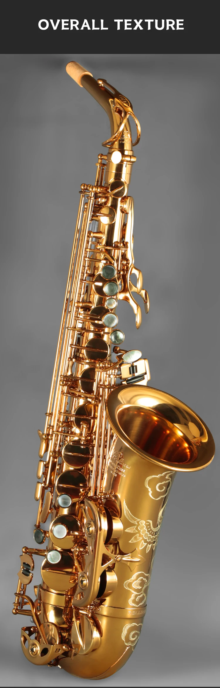 Popular Grade Classic Structure Gold Lacquer Rsax3 Alto Saxophone