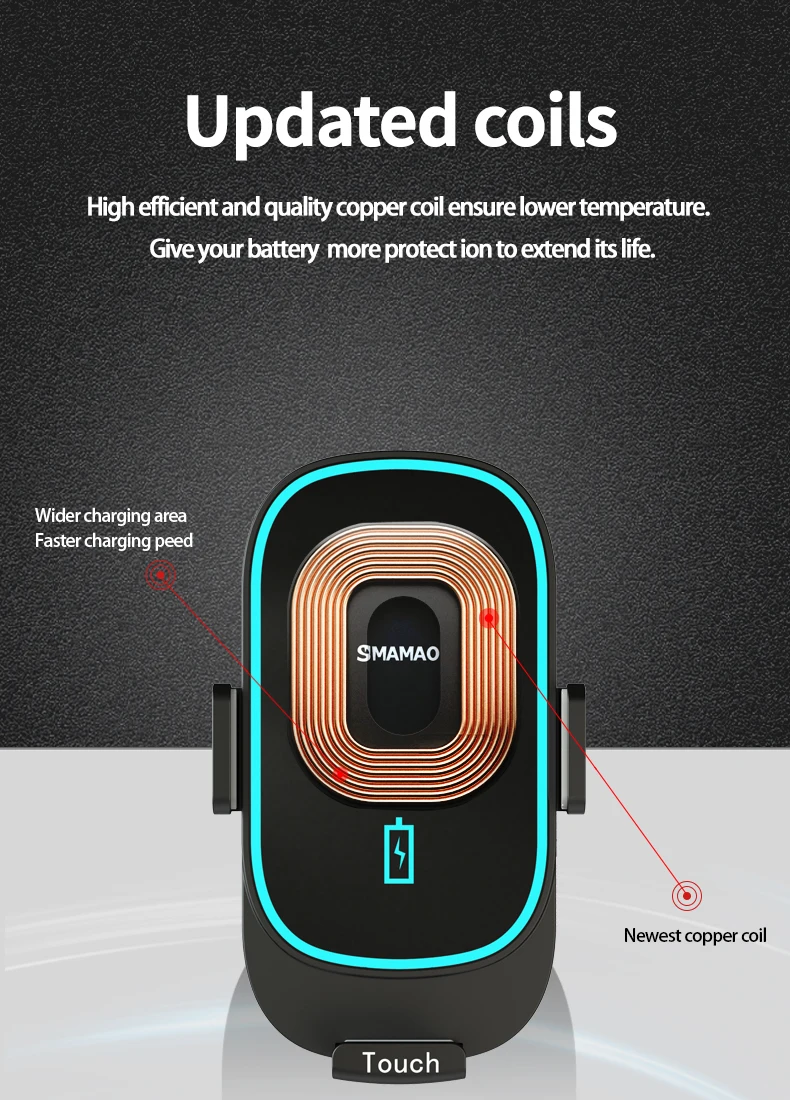 Новое поступление, автомобильное беспроводное зарядное устройство AI, 15 Вт, автомобильное зарядное устройство