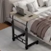 Simple bedside table black rack 60*40 gray wood grain