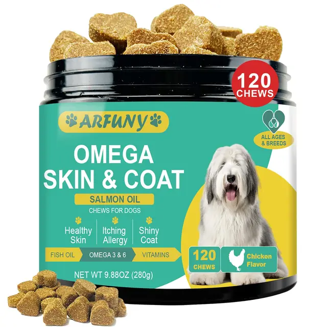 Customized Omega-3 Vitamins for Dogs: Fish Oil Chews & Treats for Allergy Relief, Shiny Coat, and Digestive Health