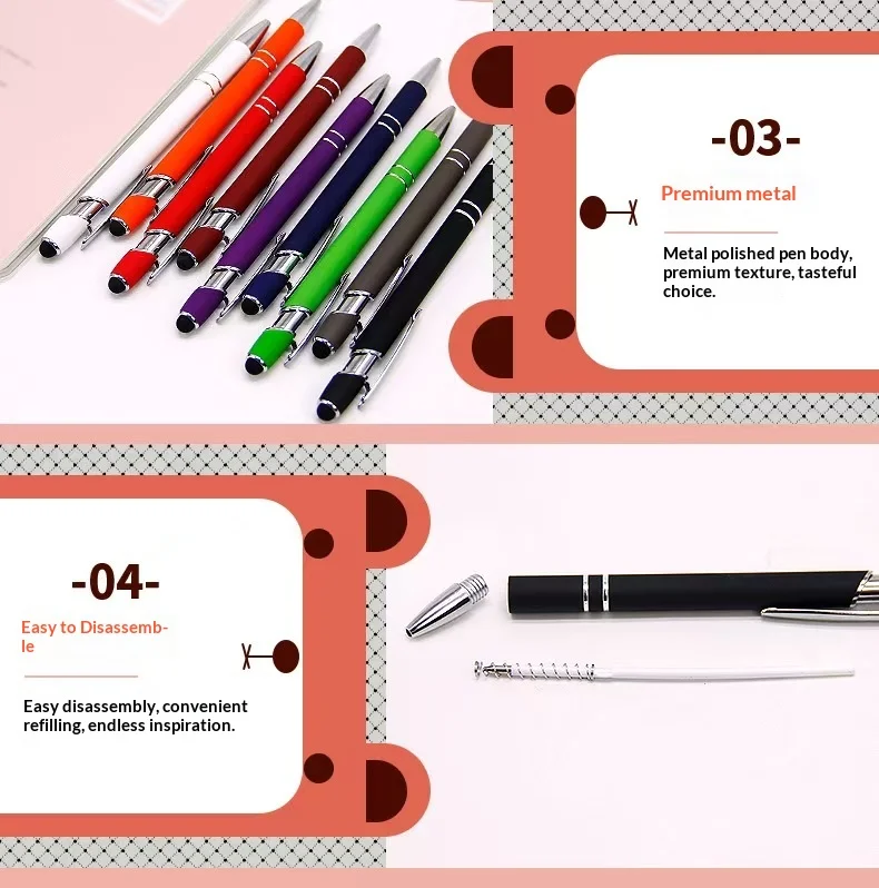 Customizable Logo Neutral Fountain Pen Optional Metal Bead Signature Business Office Promotional Gift preview 4