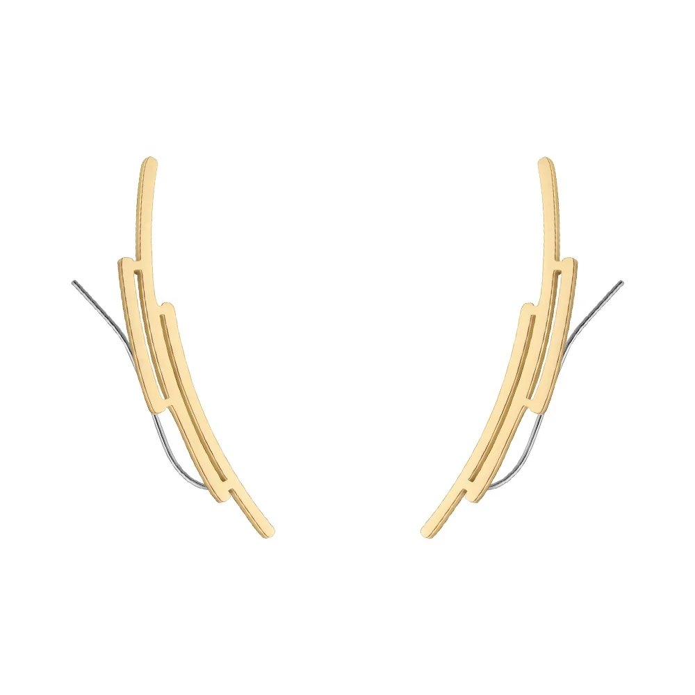 Original Design 18K Gold Plated Stainless Steel Jewelry New In Piercing Geometric Ear Clip For Women Gift Earrings E221471