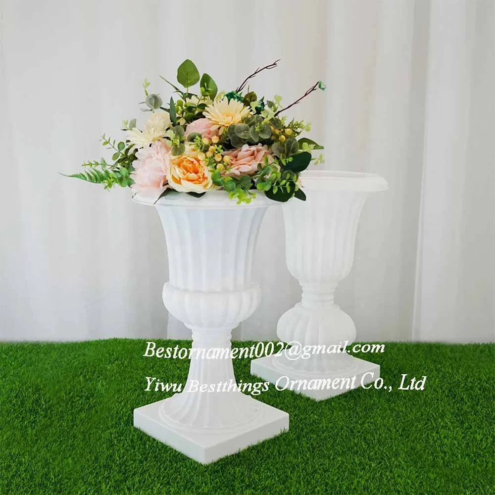 Dekorative Weiße Kunststoff-urne,Blumentopf,Vasenständer,Blumenständer