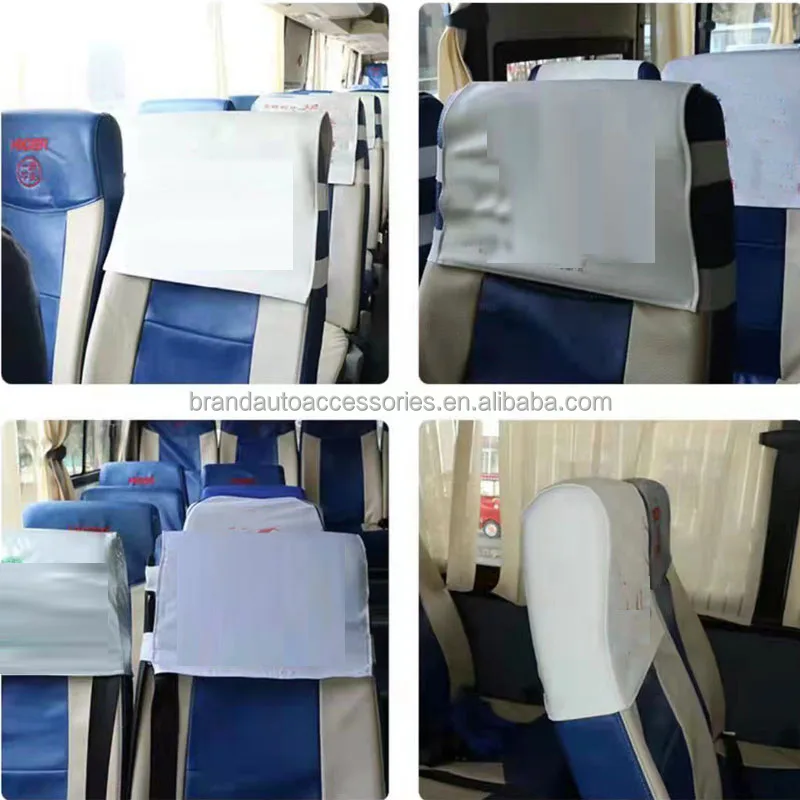Custom Printed PU Inflight Light Cloth Non-Woven Airline Headrest Cover Front Type