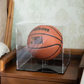 Vitrine En Acrylique Pour Ballon De Basket - Protection Contre La Poussière - Dimensions 33.4x38x33.4 Cm - Pour Objet De Collection Ou Décoration