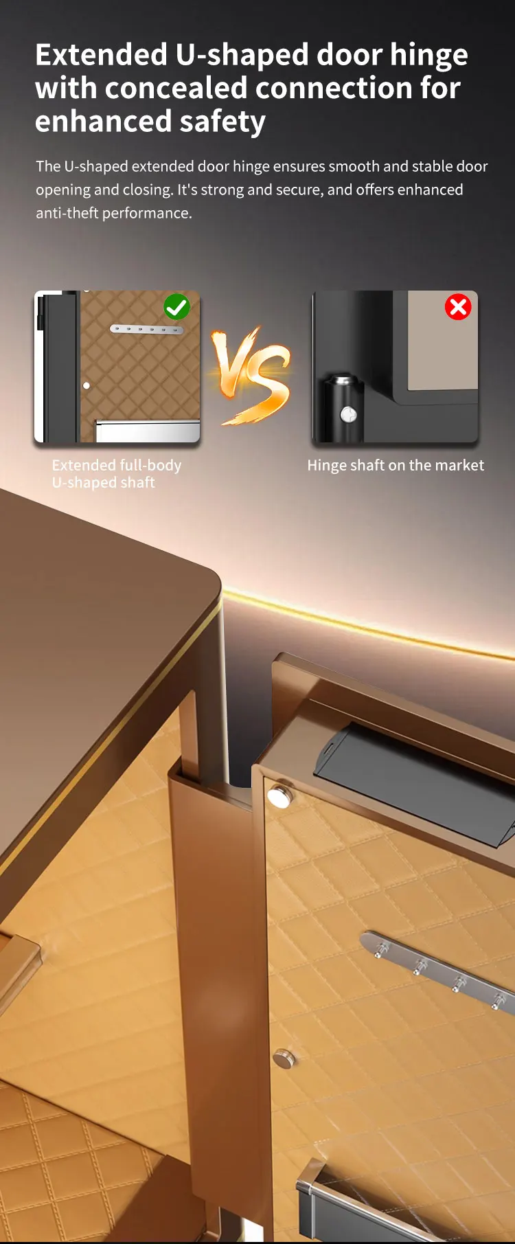 CEQSAFE All Steel Large Anti-Theft Fireproof Safe Box with Fingerprint Password Remote WIFI Access for Home Office Documents supplier