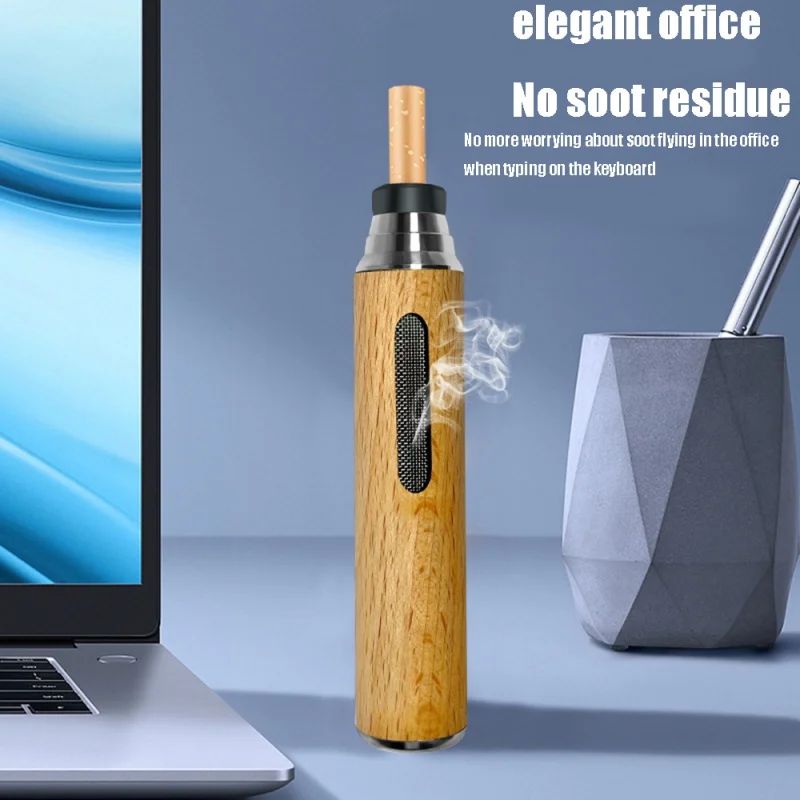 Mini Car Portable Ashtray Ashtray Anti Soot-flying Cigarette Cover Anti-ash  Luxury Wood Cigarette Holder for Smoking Auto Goods