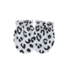 Guantes elásticos con estampado de leopardo negro.