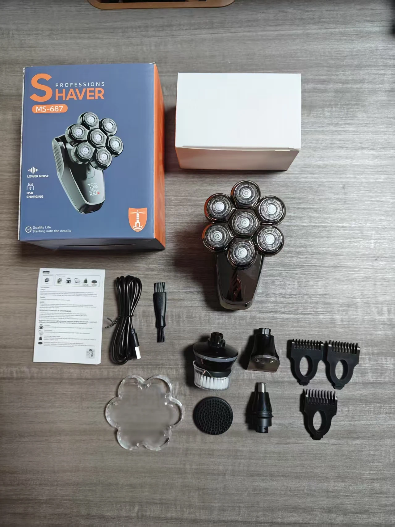 Men's 5-in-1 Electric Shaver Rechargeable Seven Shaving Heads Self-Use Digital Display Shaving Machine USB for Face Shaving RV supplier