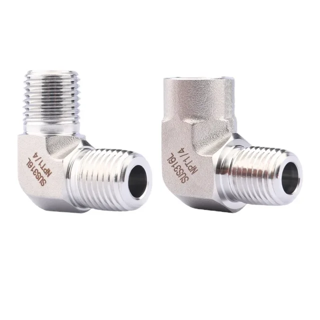 Forged High Pressure 1/8" 1/4" 3/8" 1/2" NPT Female Male Elbow Tee 3 Ways 316L Stainless Steel Pipe Fitting Block Connector
