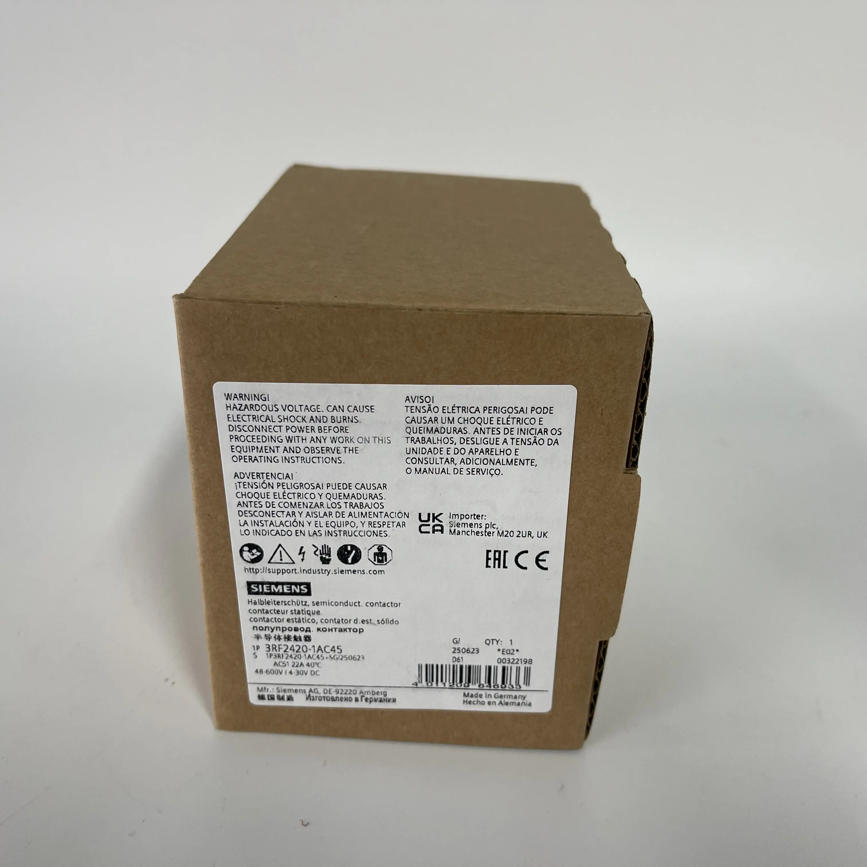 Siemens Semiconductor Contactor 3RF2420-1AC45 Siemens Semiconductor Contactor 3RF2420-1AC45