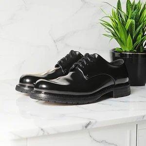 Luxury Shell Cordovan Men Dress Shoes Goodyear Chaussures-Homme Genuine Horse Hip Leather Shoes Mens Decent Wedding Men's Shoes