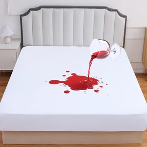 Oeko-Tex Certified Waterproof Antibacterial Hypoallergenic Terry Mahjong Mat Bed Protection Pad Queen Polyester Woven Fabric