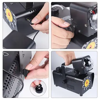 500W Fog Machine with 9 LED Lights and Disco Ball Lights Remote Control Smoke Machine for Wedding Halloween Party Stage Effect detail image