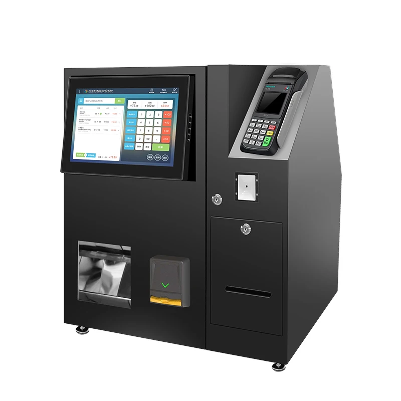 Internet 15'' Touch Screen Donation Self-payment Self Cash Payment Kiosk with Coin Acceptor for Supermarket Store