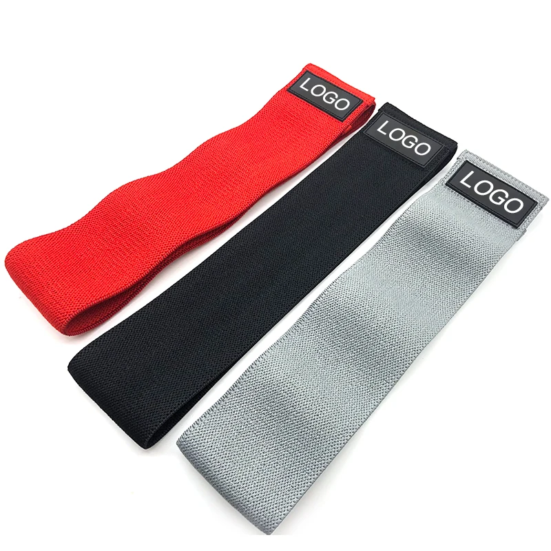 Stock Color Fabric Exercise Band Rubber Resistance Booty Band Fitness Loop Band Set