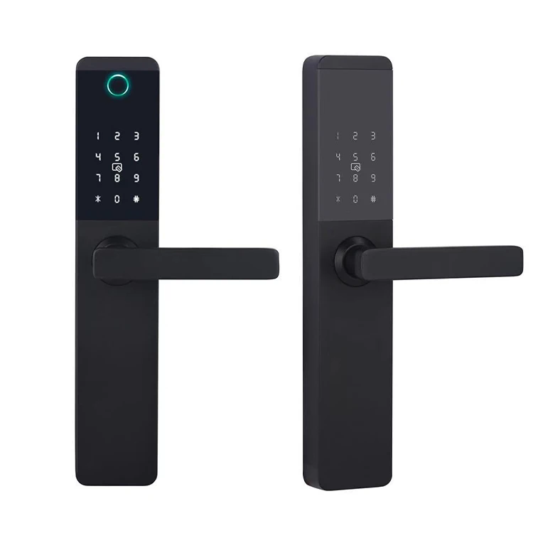 Tuya Fully Automatic Smart Lock Biometric Fingerprint Door Lock WiFi App Display for Steel Doors Aluminum Alloy Cloud Data
