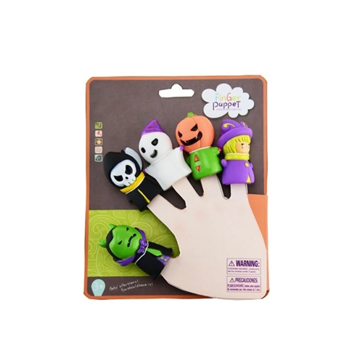 Halloween Soft Finger Puppets Pumpkin Ghost Witch Kids Party Bag Filler 