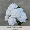 9 head diamond rose white