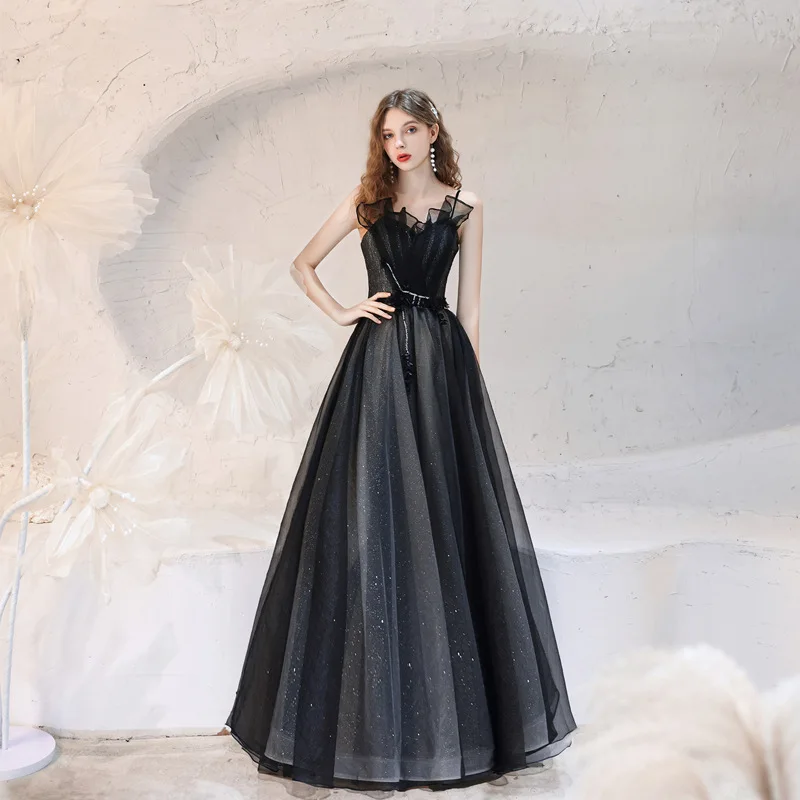 Plus Size Ladies Evening Gowns Dress Black Prom Dress Evening Gown Starry  Sky Women Gowns Evening Dresses