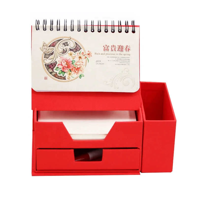 Promotional Personalized Stand Table Magnetic Advent Calendar with Drawers 2021 Custom with Pen Holder