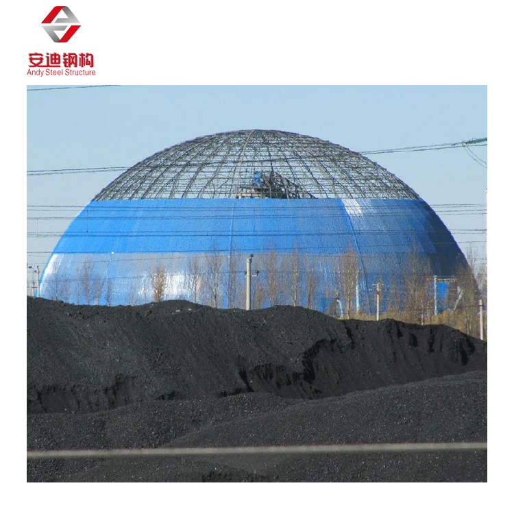 Galvanized Steel Space Grid Frame Truss Dome Structure Dry Coal Shed in Power Plant