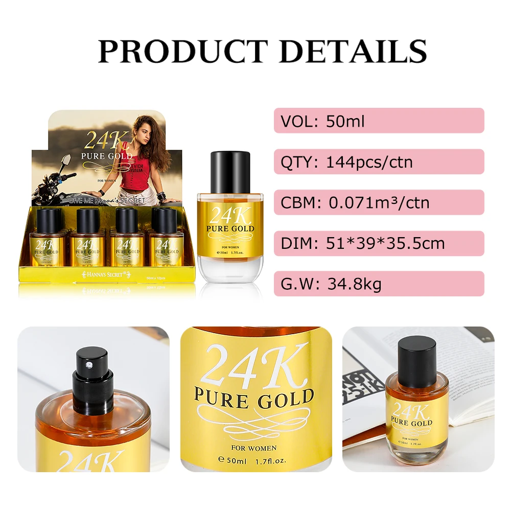 Hanna's Secret 24K Pure Gold Perfume EDT 50ml Original