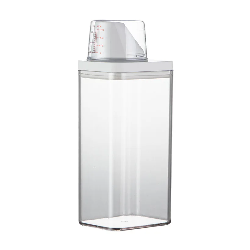 Waschmittel Spender Pulver Aufbewahrung sbox Klar Waschpulver Flssigkeits  behlter Mit Deckel Glas W23-257