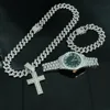 Silver green watch set (without gift box)
