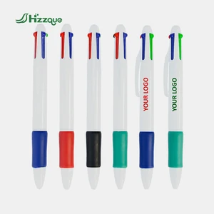 Customizable Four-Color Ink Multifunctional Plastic Click Ballpoint Pen 1.0mm Writing Practical Business Office Stationery