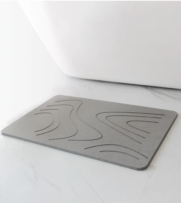 Carving Diatomaceous Earth Bath Mat Stone Non Slip Super Absorbent
