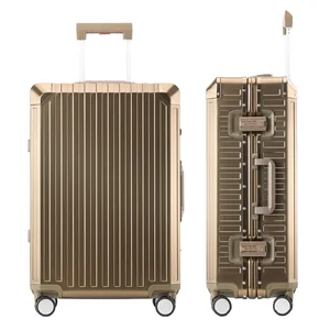 custom logo Customized Luxury Aluminum Lightweight Waterproof Modern Luggage 20/24/26/29inch Trolley Suitcase TSA Combination Lock Cabin Bag