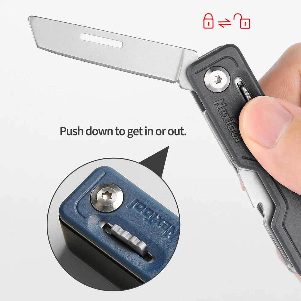 NexTool New Product Full Locking System High Quality Portable Mini Multi Functional Keychain Knife with Phone Holder
