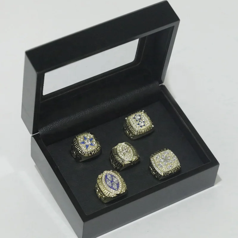 Custom Dallas Cowboys Championship Rings Set with Display Box