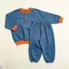 Schema del colletto blu navy-arancione-marrone