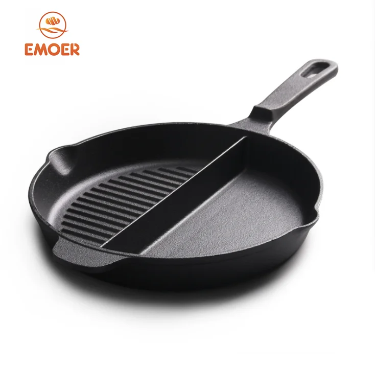 Hot Selling 2 in 1 Multifunctional Cast Iron Fry Pan