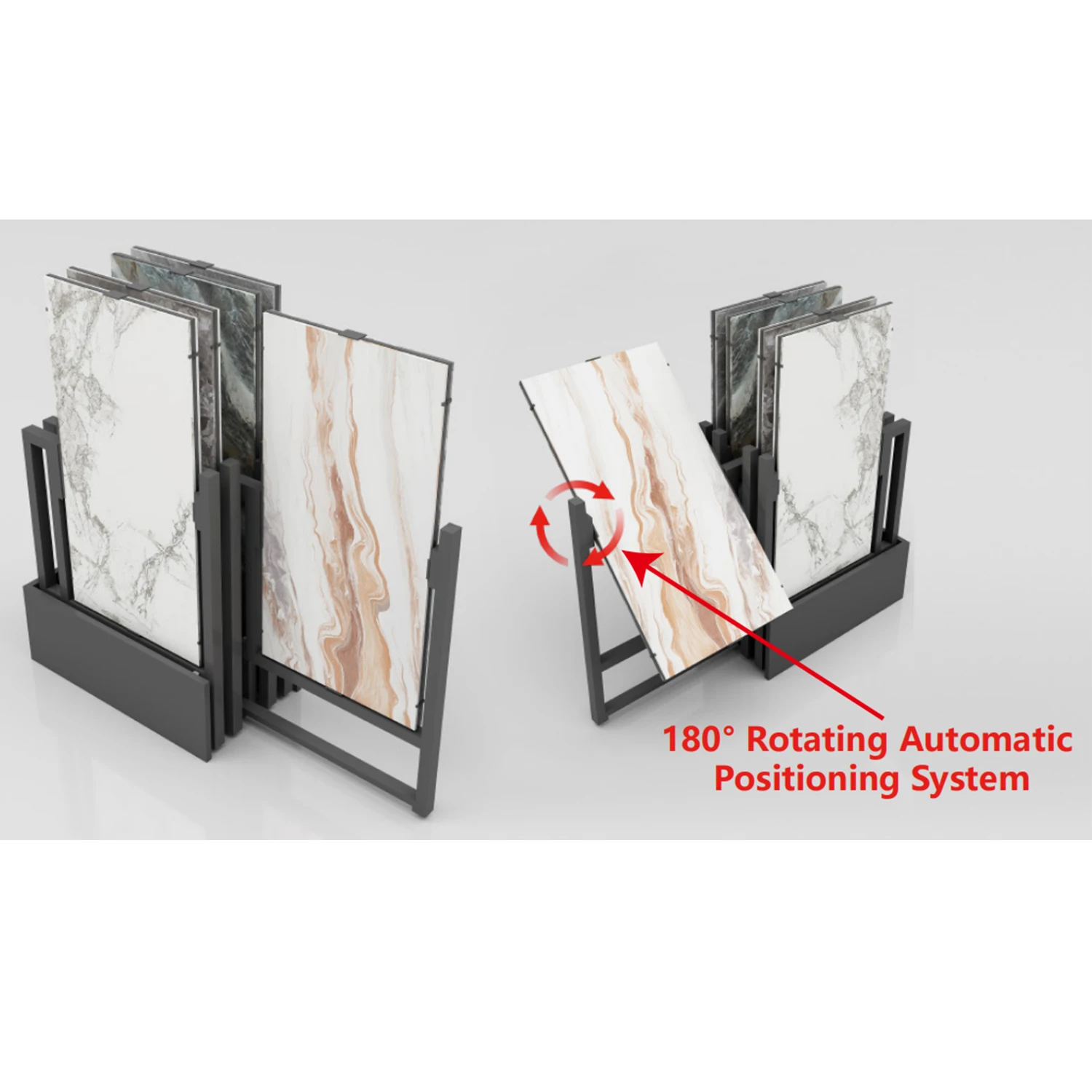 Stone Display Stand Rack Ceramic Tile Showroom Display Rack Stand Metal Ceramic Sliding Tile Display Rack for Tile Used