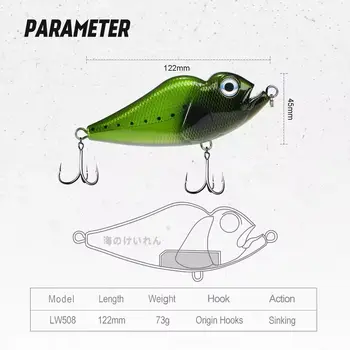 CHEERY 122mm 73g Sinking PVC Vibration Pencil Fishing Lure for Lake & River Bass & Cod Artificial Hard Bait – Pencil – view 4