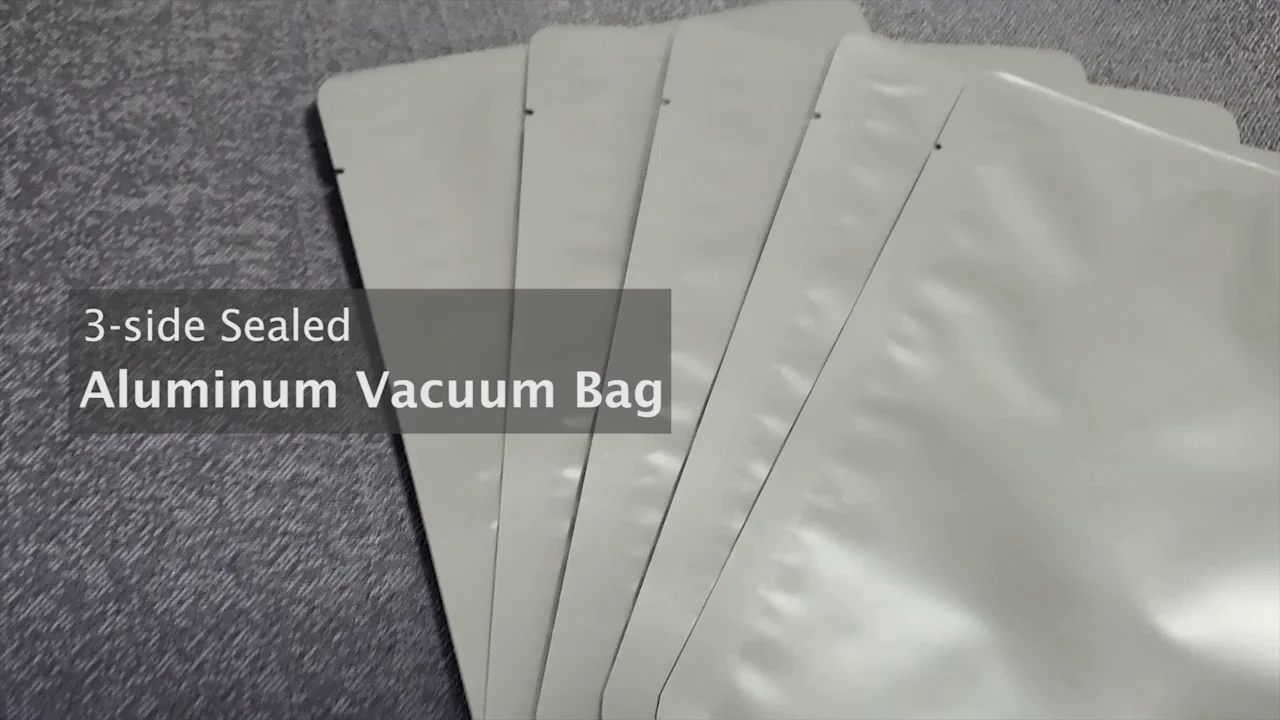 Custom 3 Side Sealed Aluminum Foil Vacuum Seal Packaging Mylar Bags For