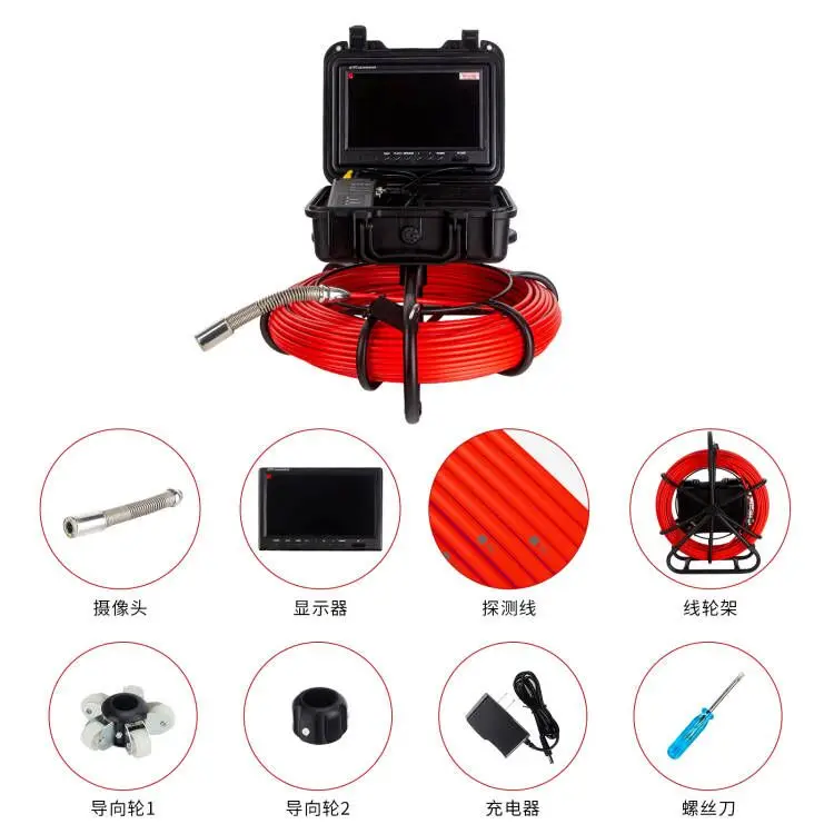 Pipe Inspection Camera 9Inch HD 1080P Screen 512Hz Sonde&Locator Self-leveling, Drain Camera for Home Pipelines Inpspection