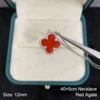 Necklace-Silver-Red