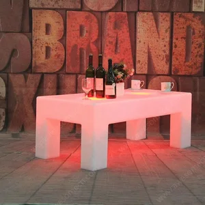 Lightweight Outdoor LED Illuminated Plastic Furniture for Courtyard Dining Hotel and Park Living Room Use